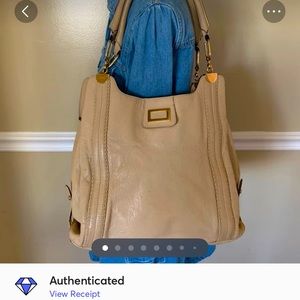 AUTH Chloe Beige Leather Shoulder / Tote Bag